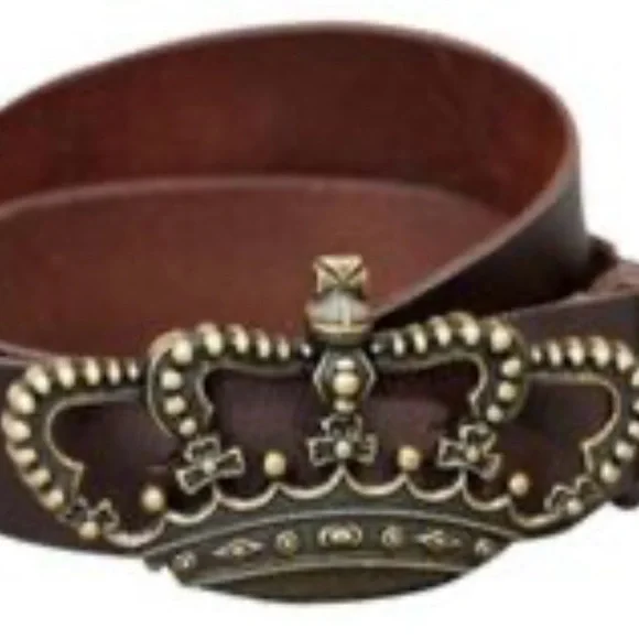 CAbi | Accessories | Cabi Gem Brown Leather Belt With Crown  display picture 3